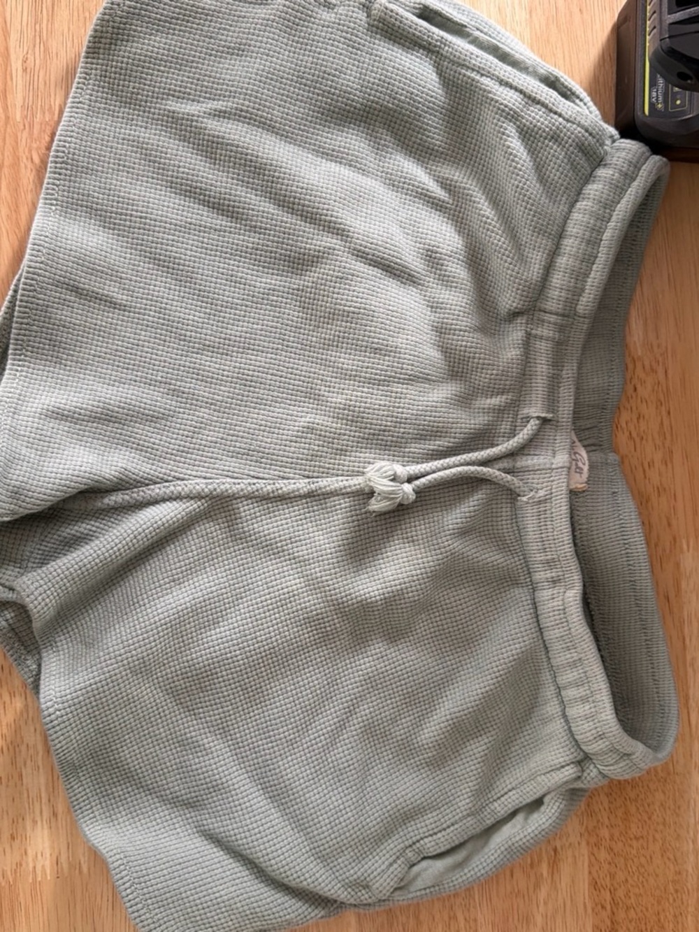 Women’s Waffle Knit Drawstring Shorts - Sage Green